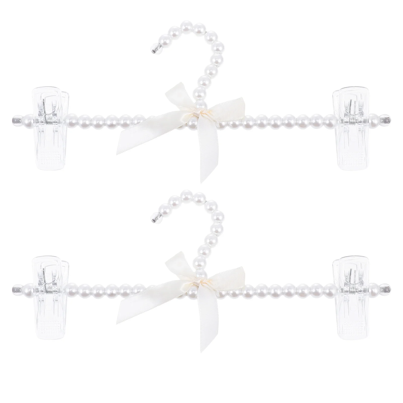 

2 Pcs Pearl Hanger Clothes Shop Pants Hangers Wedding Unique Clothing Plastic Creative Coat Hanging Rack