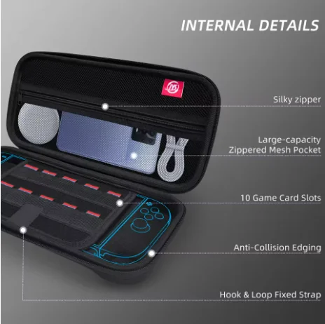 Custodia da Viaggio Portatile per Console Switch 2, Borsa Rigida per Accessori Gaming con Maniglia per il Trasporto - immagine 3