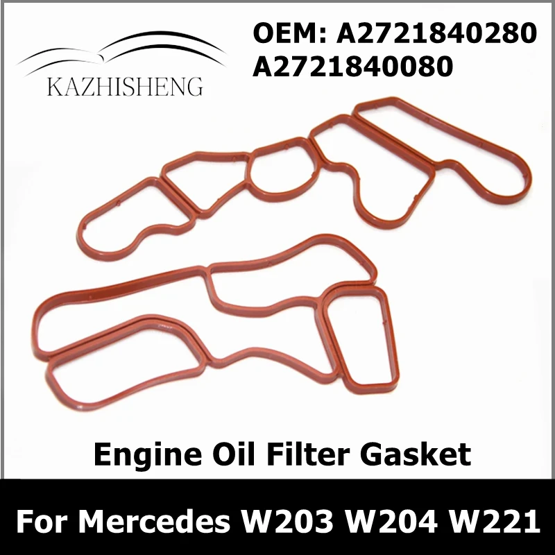 A2721840280 A2721840080 1Pair Engine Oil Filter Housing Gasket for Mercedes W203 W204 W221 M272 2721840280 2721840080