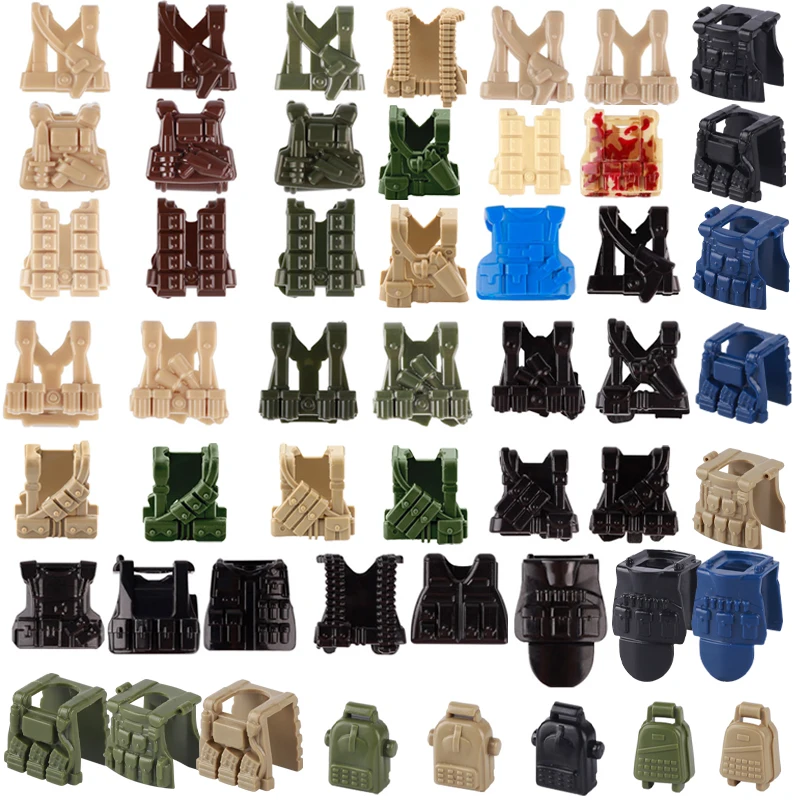 Ww2 Militare Tedesco Armatura Antiproiettile Blocchi Di Costruzione Soldati Dell'Esercito Figure Swat Polizia Gilet Armi Accessori Mattoni Giocattoli 
