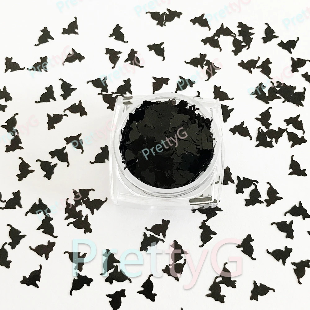 PrettyG 할로윈 박쥐 거미 호박 마녀 믹스 반짝이 모양 대량 스팽글, 송진 DIY 네일 아트 장식, 12 색 상자, 1 세트