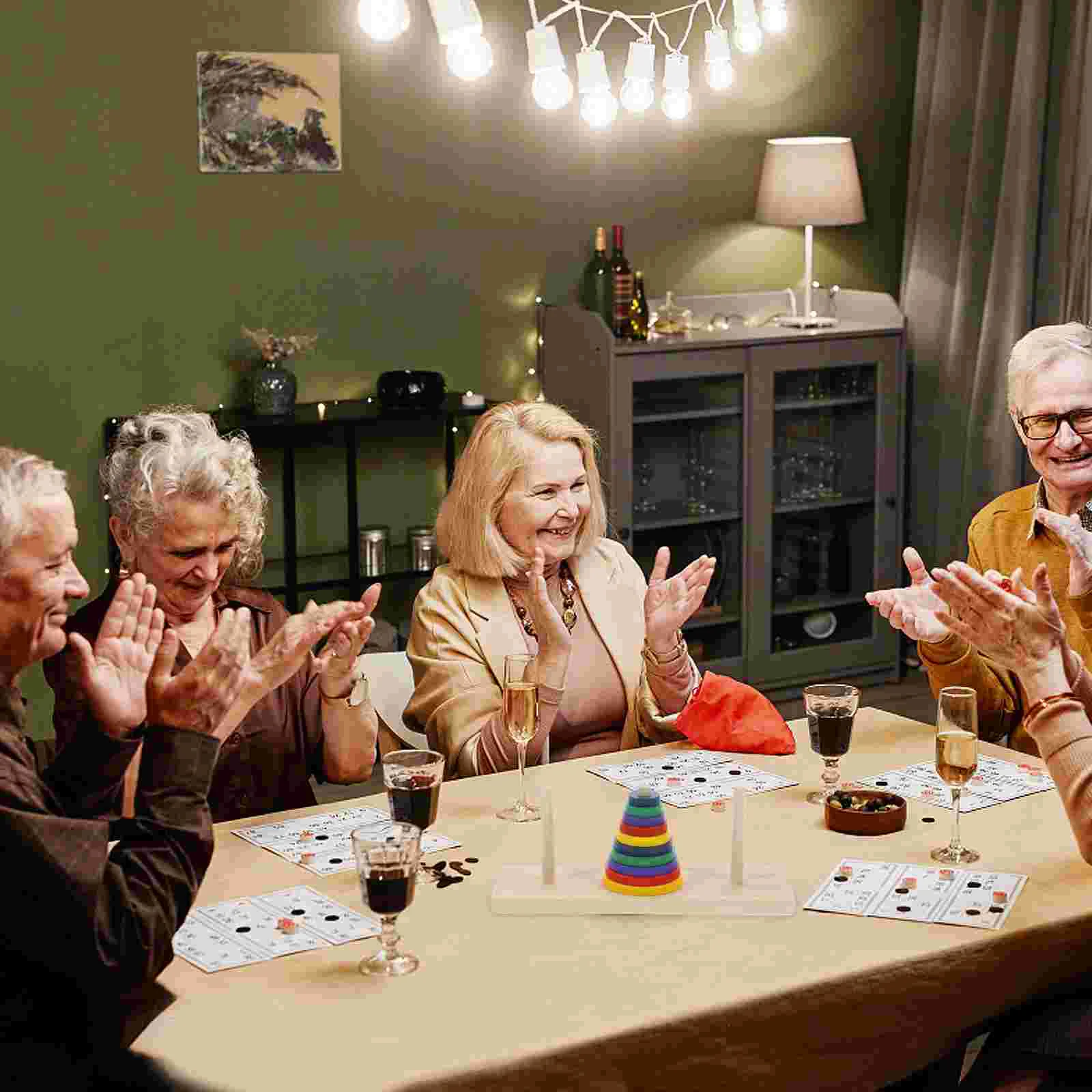 Board Games Gifts Hanoi Tower Wooden Nine-Storey Tower Hanoi Logic Puzzle Brain Teaser Intellectual Toy Wooden Tower Ring Puzzle