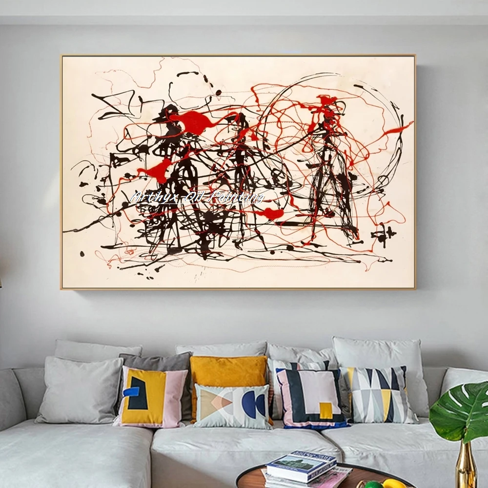 Hand Painted Pollock Style Oil Painting 4