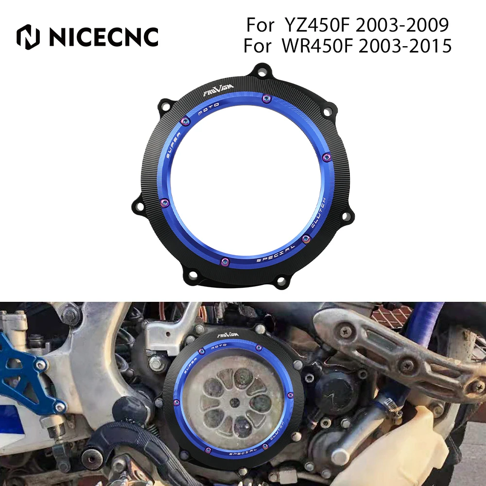 

NICECNC Clear Clutch Cover Protector Guard For Yamaha YZ450F 2003-2009 WR450F 2003-2015 2008 YZ WR 450F 450 F YZF WRF Motorcycle