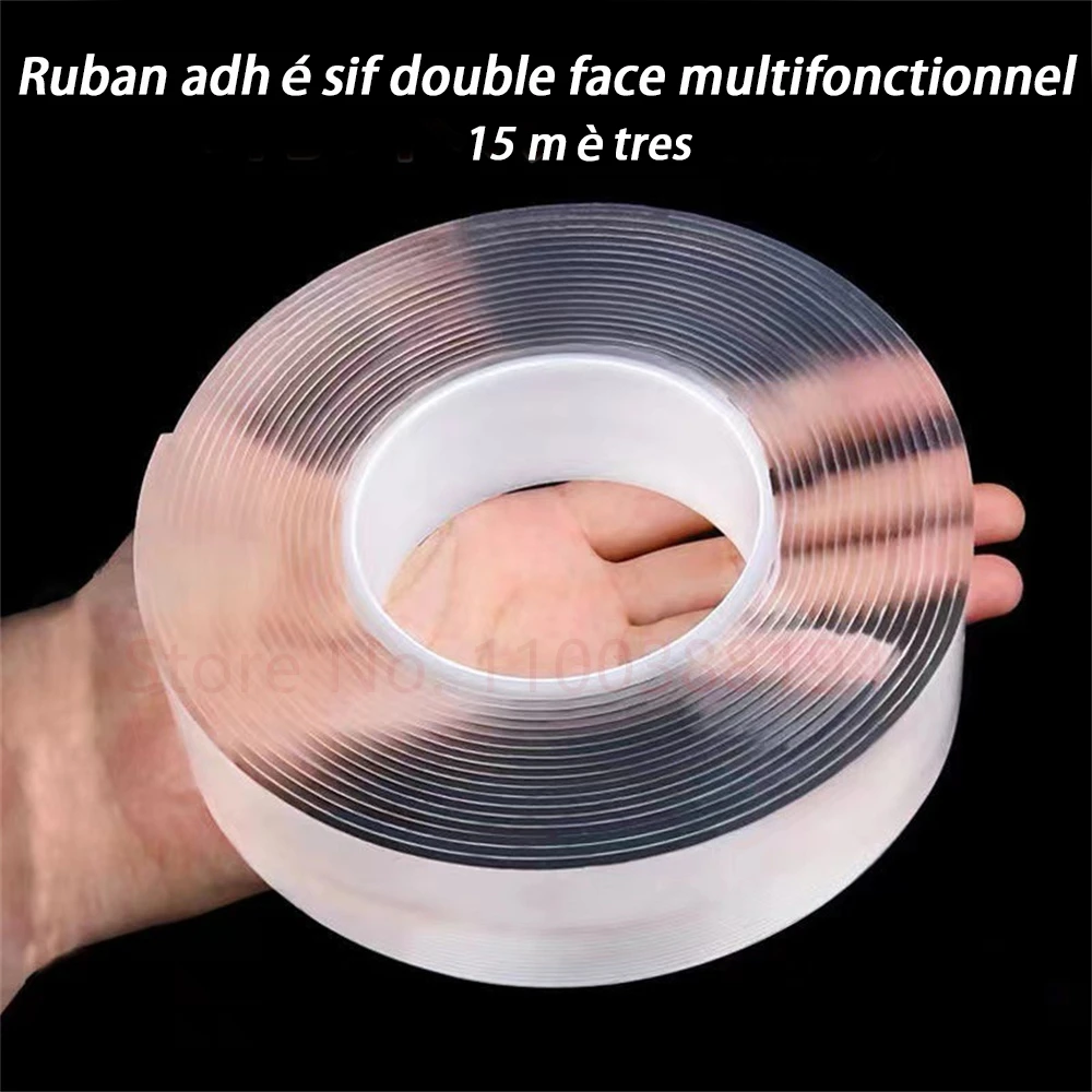 Ruban adhésif Double face multifonction, adhésif mural réutilisable,  Transparent, adhésif fort, étanche, pour voiture, salle de bain,  cuisine,Nano résistant à la chaleur Washi Tape tapis amovible lavable  rouleaux rond - AliExpress