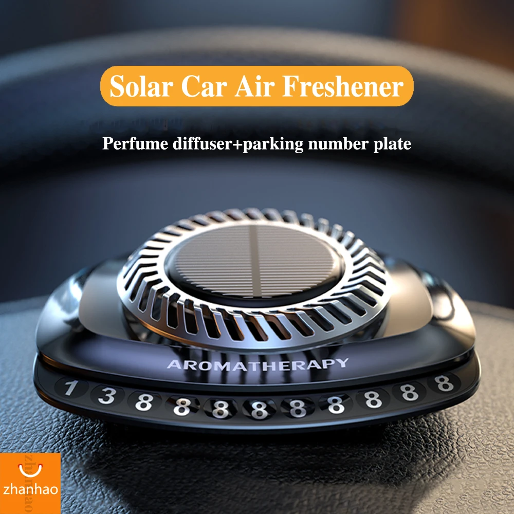 Solar Car Air Freshener Rotate Decoration Auto Flavoring Interior