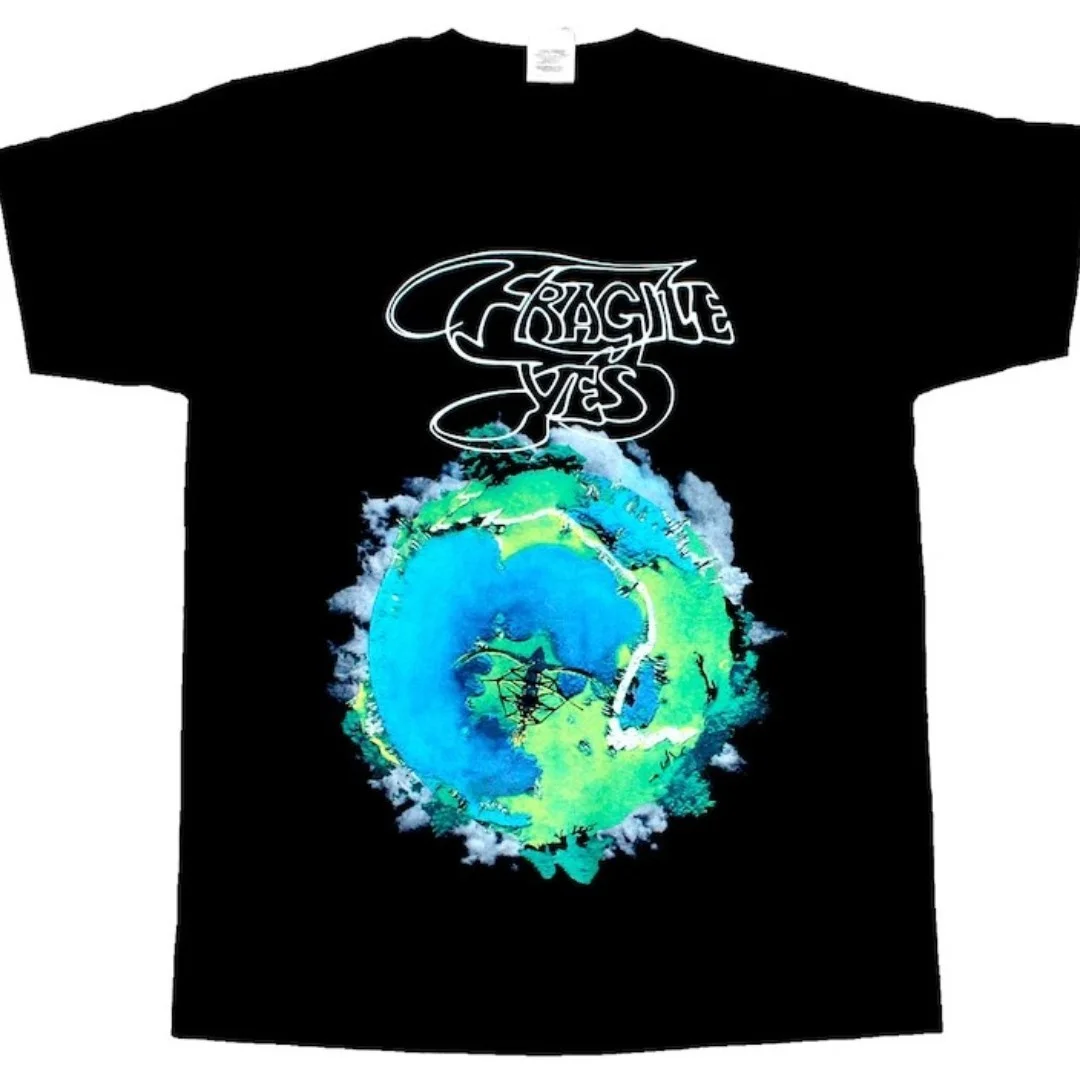 Sì Fragile Jon Anderson Anderson Bruford Wakeman Progressive Rock New Black Manica Corta Uomo Donna Oversize