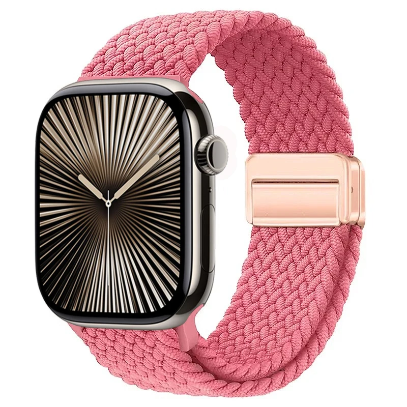 Nylon Braided Magnetic Loop Strap with Metal Accents
