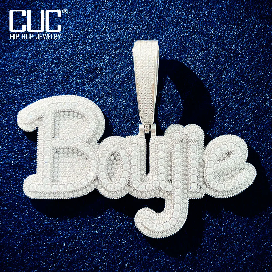 

Custom Conjoined Letter Name Pendant Customized Upper and Lower Men Women Necklace Icy Zircon Hip Hop Jewelry Personalized Gift