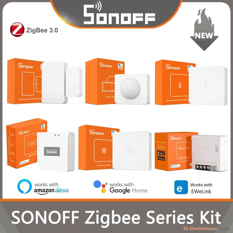 SONOFF Zigbee ZBBridge/Wireless Switch/Temperature Sensor/Motion Sensor/Door Sensor/Dongle For Alexa Google Home SNZB-01 2 3 4 zigbee dongle zigbee smart switch zigbee temperature humidity sensor
