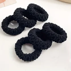 Pack of 10 Premium Wide & Thick Hair Ties - Fashionable and Durable Elastic - Size fits all (Black 6pcs)