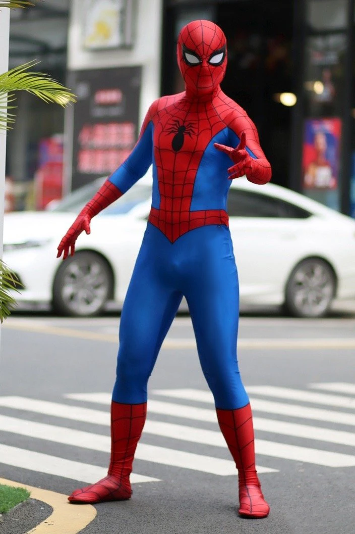 

Red Blue Classic Spiderman Cosplay Peter Parker Costume Superhero 3D Printed Bodysuit Spider Spandex Outfits Halloween Costume