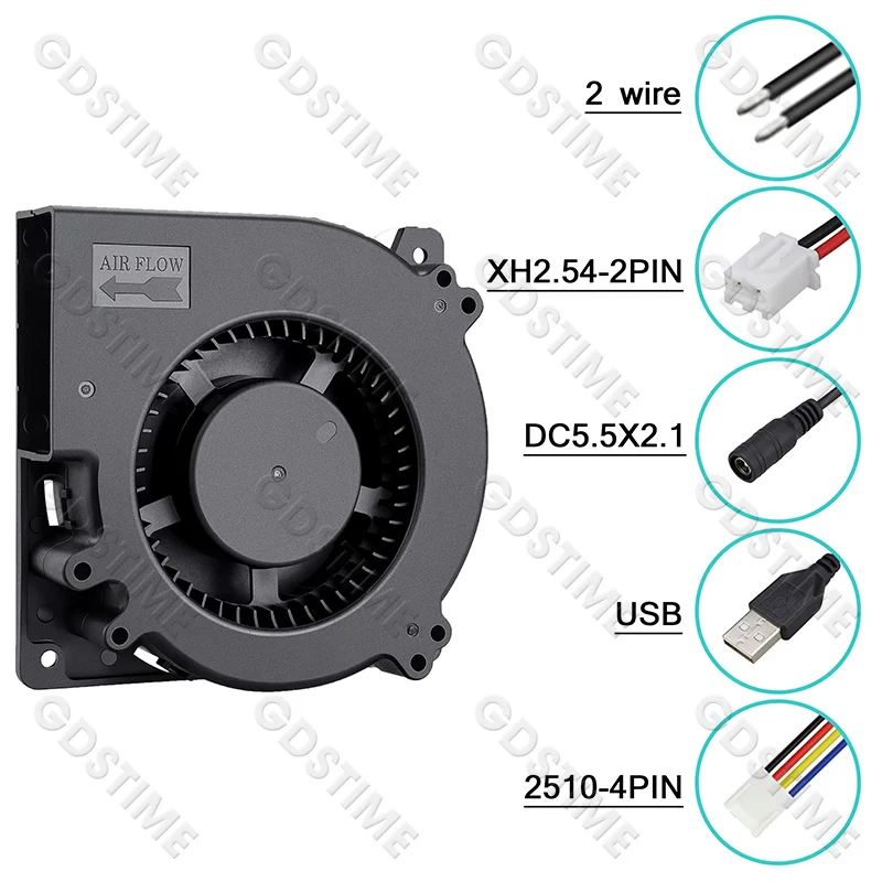 120mm Brushless DC Cooling Fan - 120x120x32mm, 5V/12V/24V, 2-Pin Connector