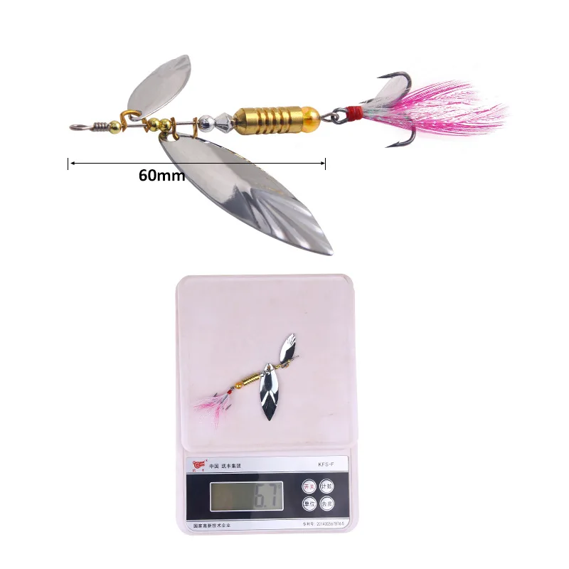 WESTBASS 1PX Spinner Bait 6cm-6.5g Trolling Jigs Fishing Lure Sinking  Spinning Spoon leurre Rotating Sequins cebo duro fisching