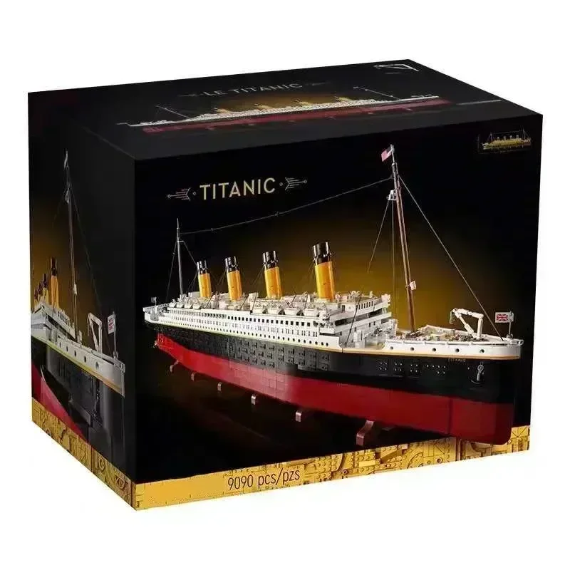 9090pcs Titani Compatible 10294 Titanic Large Cruise Boat Ship Steamship Bricks Building Blocks Children Toys Gifts 99023