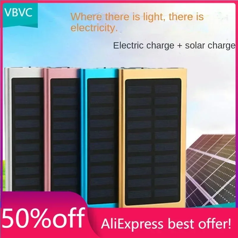 Super Thin Metal 60000mAh Solar Power Bank with Large Capacity and Great Value