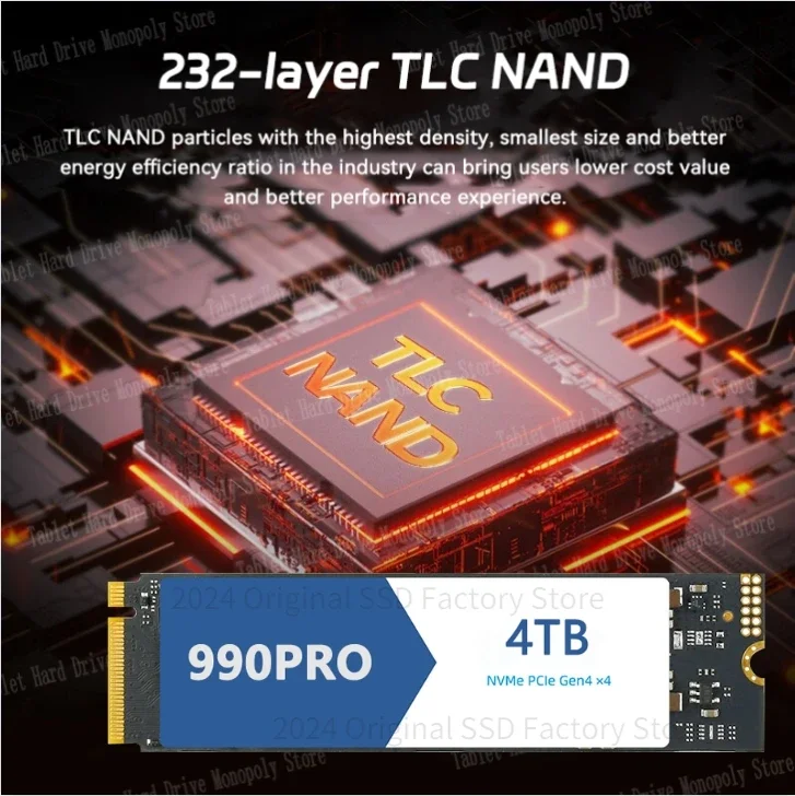 Ʈ ӿ ǻͿ 濭 SSD  PS4 8TB 990 Pro, 1TB, 2TB, 4TB NVMe PCIe 4.0 M.2 2280, 7000 MB/S ̺, PS5 ÷̼̽ 5