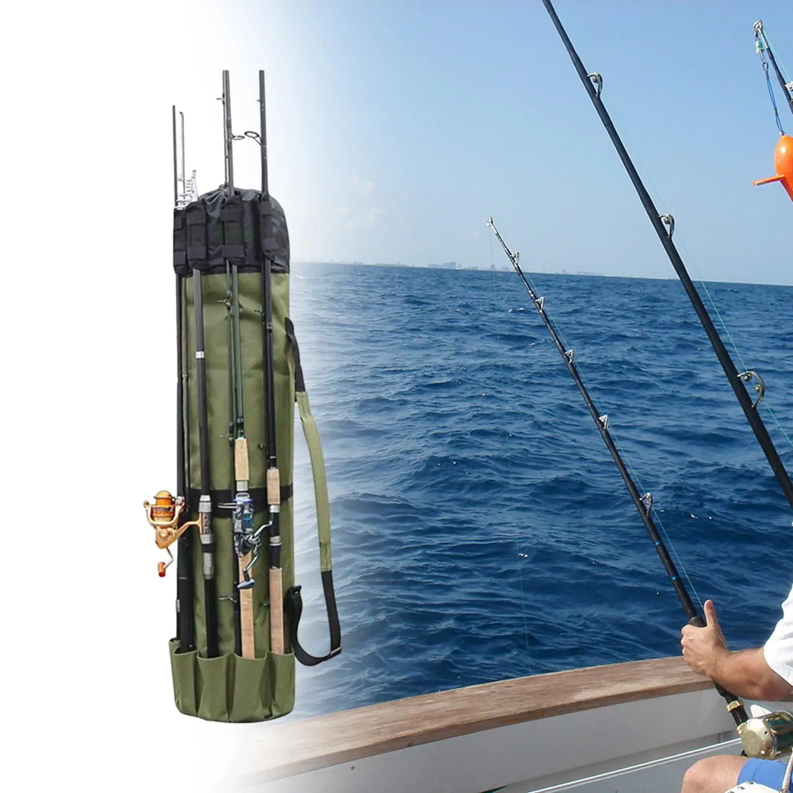 Fishing Rod Case Fishing Reel Organizer Bag Waterproof Fishing Tools Storage  Bag Protective Case Adjustable Strap Fishing Bag - AliExpress