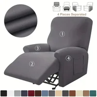 Elastic Non   Slip Recliner Chair Cover  Stretch Spandex  Ideal for Living Room Armchairs 1