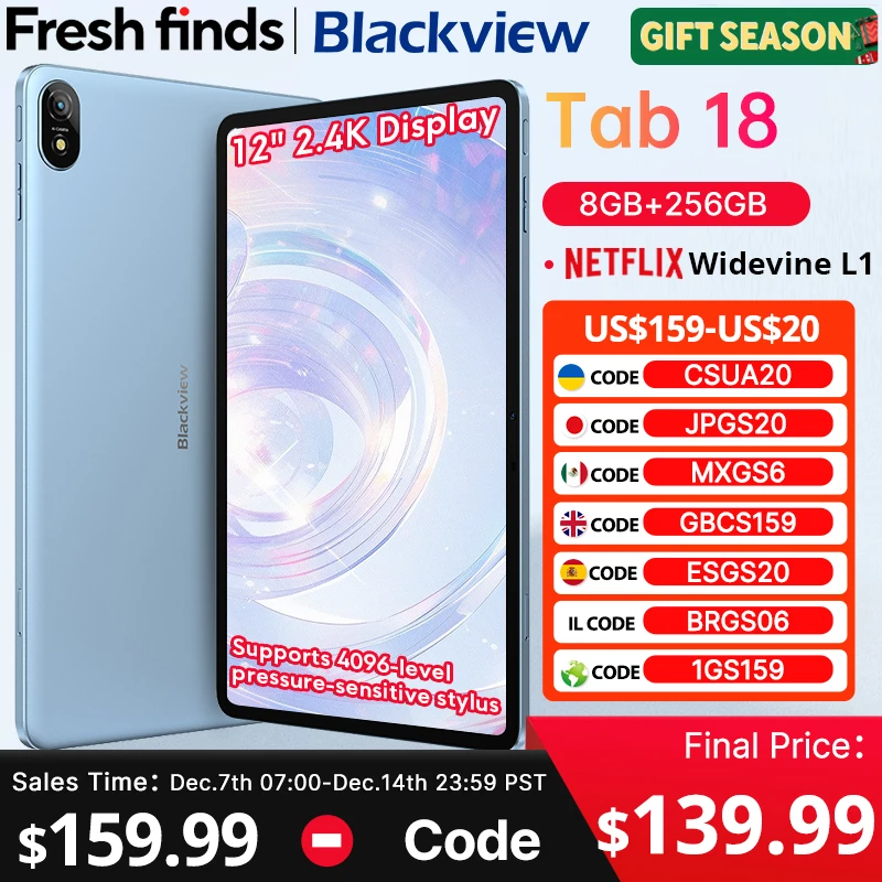 510481　Blackview Tab 18 タブレット 12GB➕256GB Buy Blackview Tab 18 WiFi 12-inch Tablet | 12GB RAM + 256GB ROM at