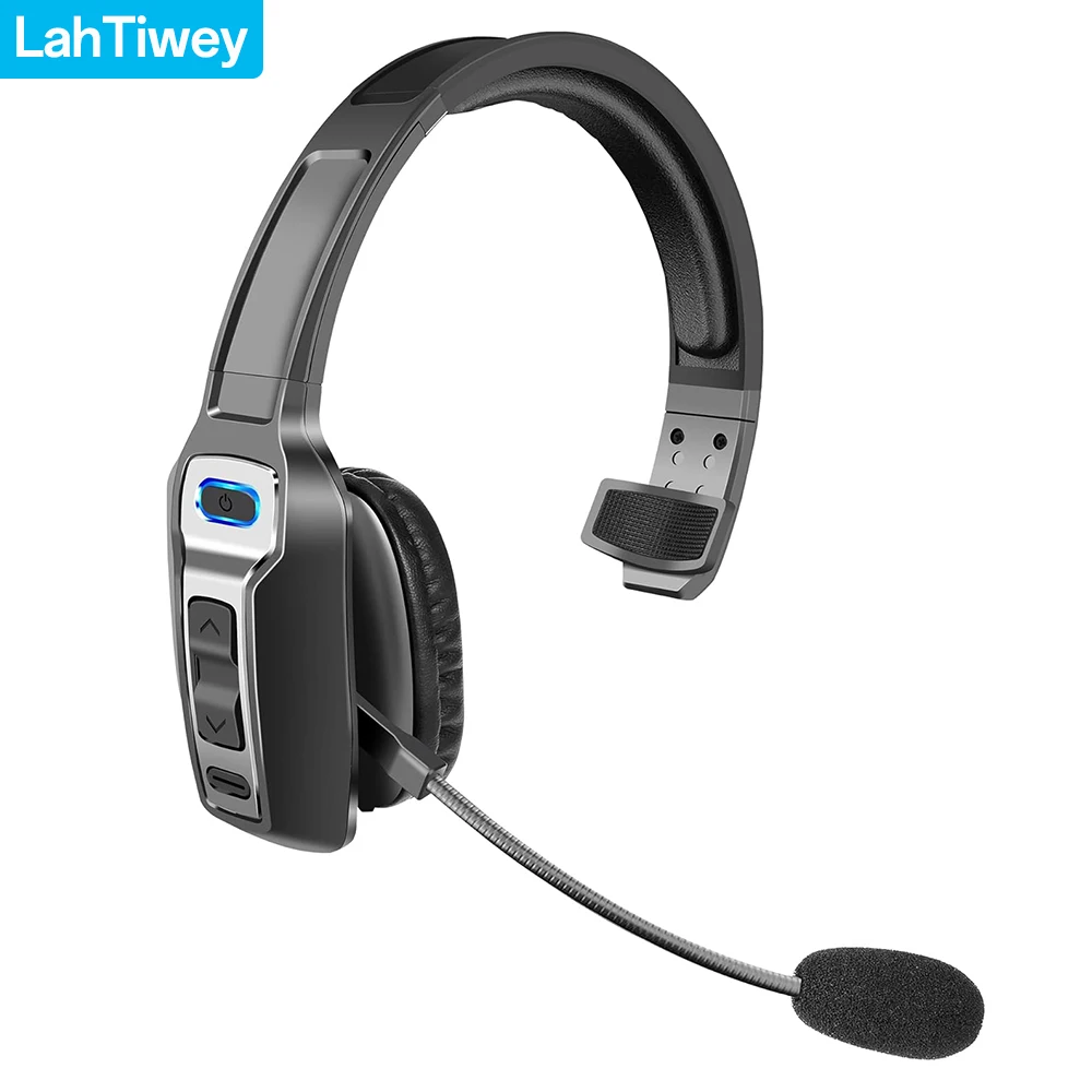 Bluetooth Headset with Microphone, Trucker Bluetooth Headset with AI Noise Cancelling & Mute Button, Wireless On-Ear Headphones