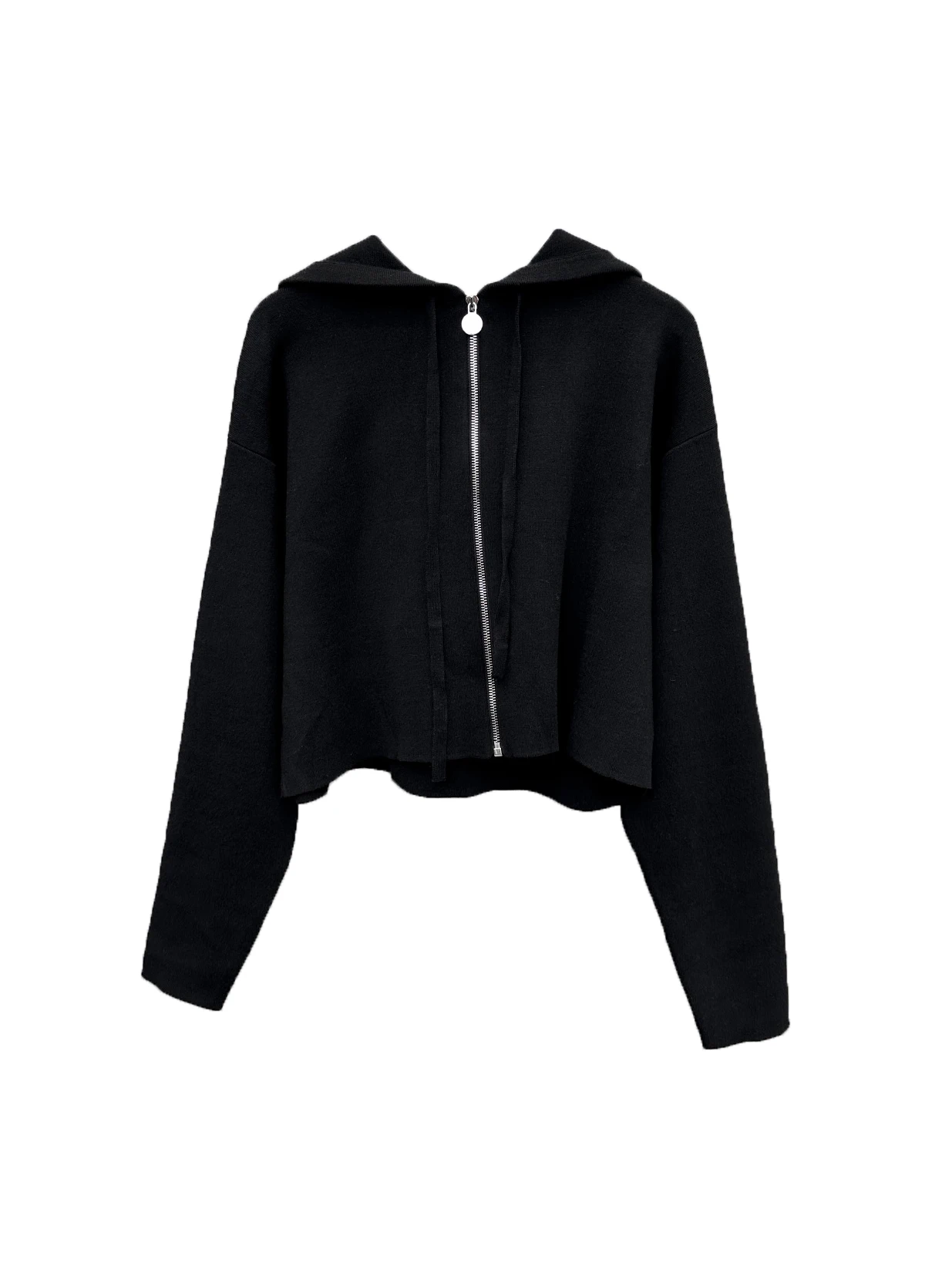 

Solid color hooded cardigan fashion personality casual comfortable versatile 2024 autumn and winter new 1108
