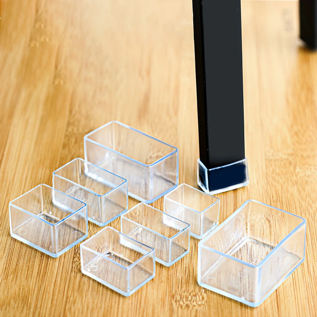 

16x Transparent Color Stool Leg Caps Noise-Free Protectiin For Furniture Easy To Install No Nails
