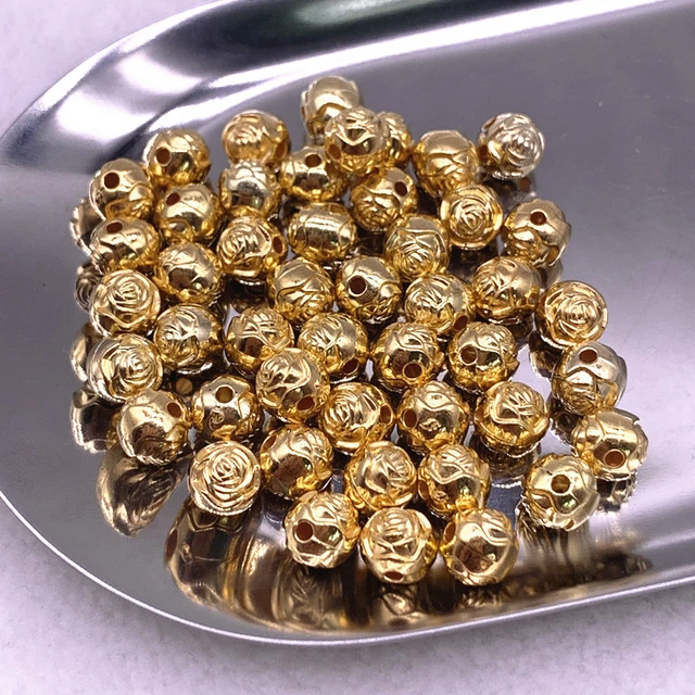 Diy Jewelry Gold Spacer Beads, 8mm Gold Plated Spacer Beads