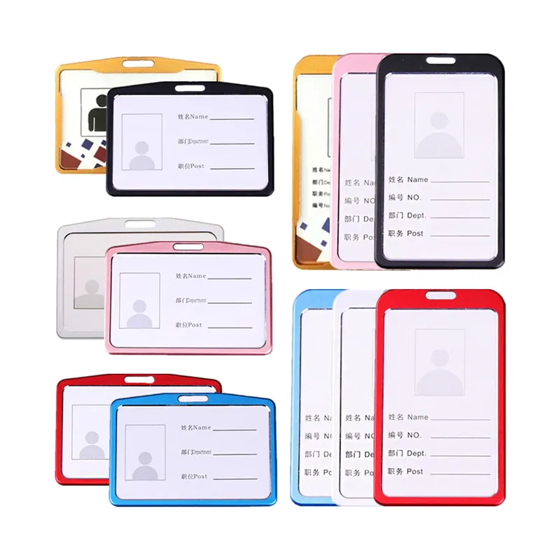 

Aluminum Alloy ID Tag Staff Work Pass Card Cover Sleeve Name Badge Holder Metal Card Protective Case Office Cards Storage Bag