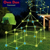 Children's 3D Glow Construction Toy Fort Building Kit Play Tent Fortress Child Game Tents Fort Build Indoor/Outdoor Toys Gift 2