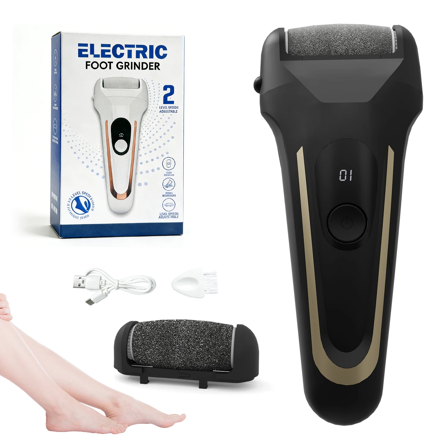 Electric Foot File Callus Remover For Smooth Feet Rechargeable_voghion.com