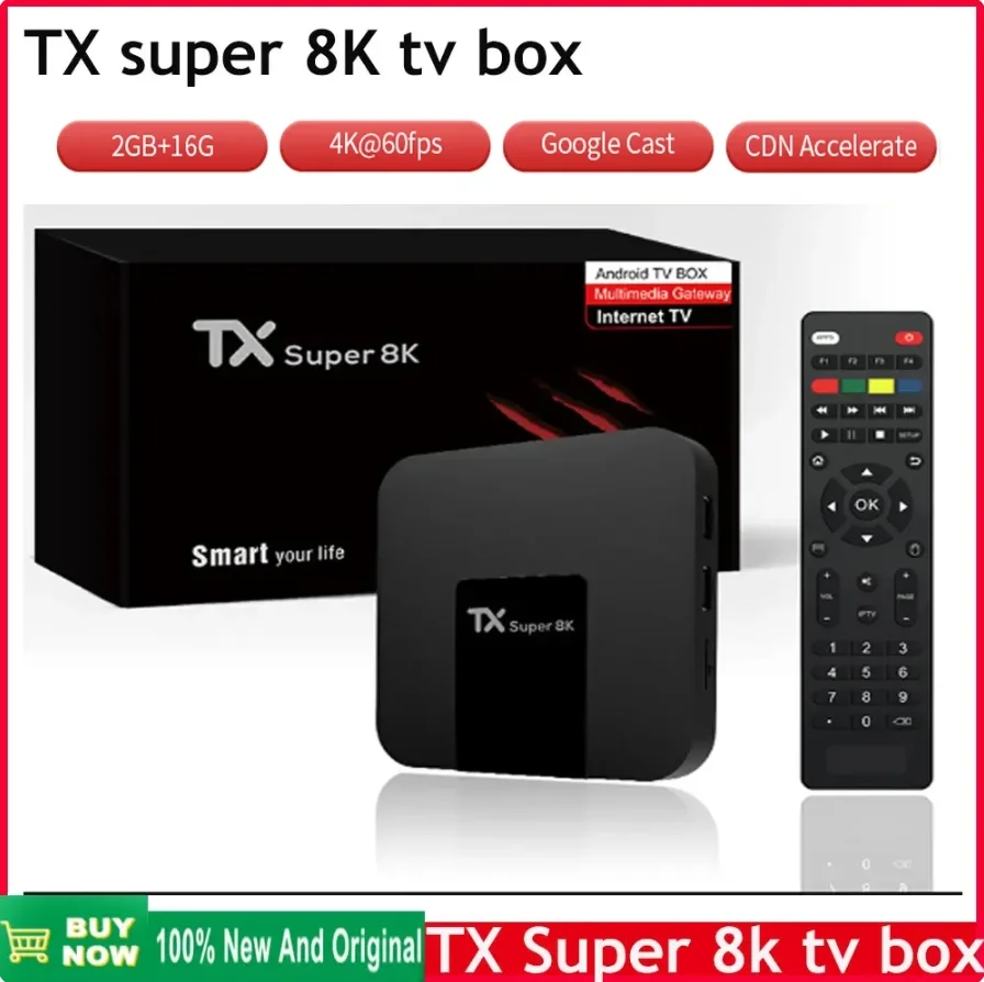 

TX SUPER Android Smart TV Set Top Box, Global Market Media Player Shows, 2GB 16GB W, Super Value, New, Super Value, TX, 8K