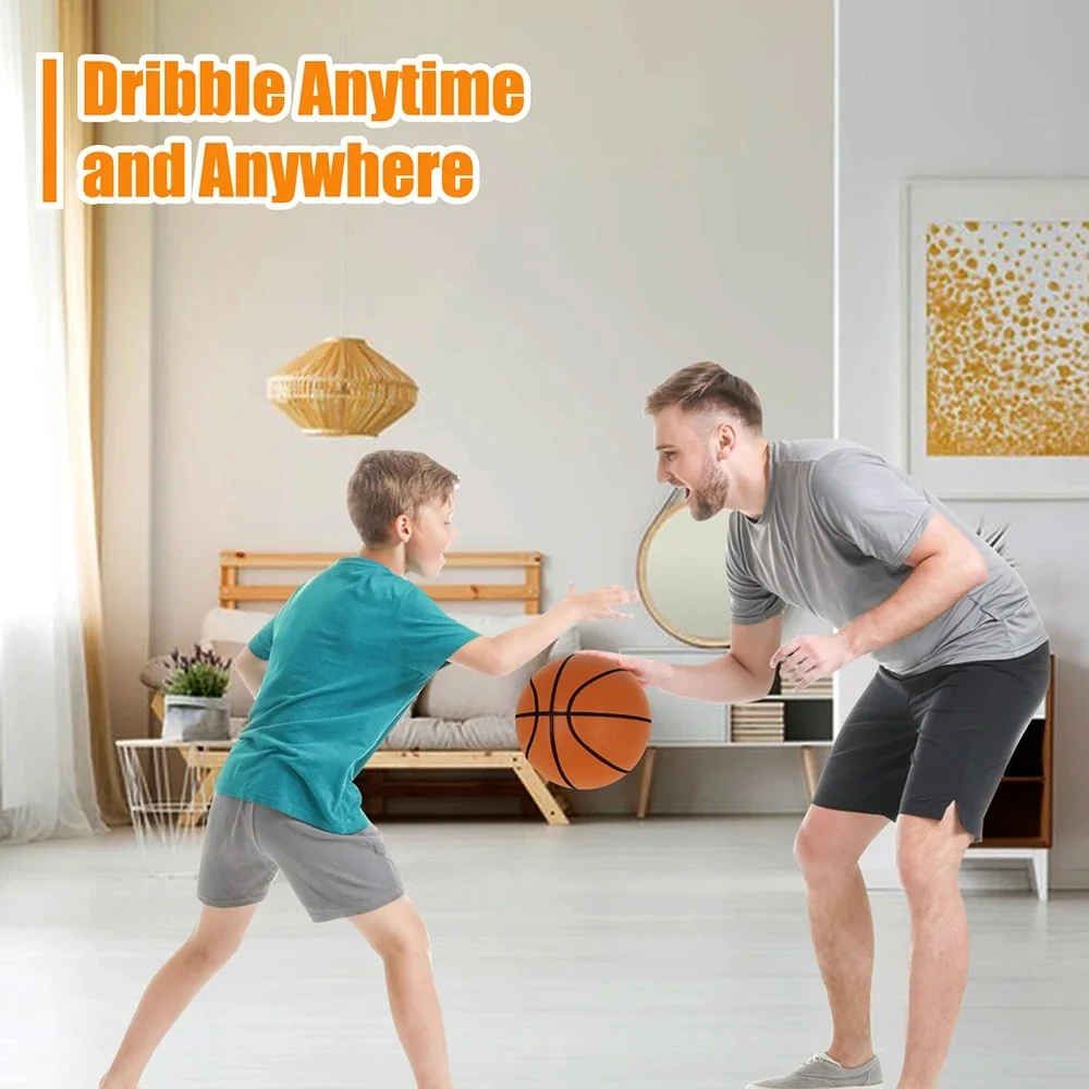 Silent Basketball Size7(29.5") Size5(27.5'') Dribbling Indoor Grooved Airless Foam Basketball Quiet Dribble Training Silent Ball