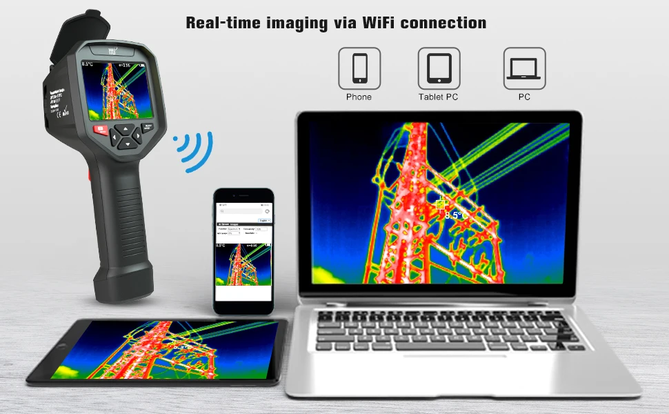 HT-A10 Thermal Imaging Camera 256X192 Pixel 3.5" LCD Screen Thermal Camera WiFi