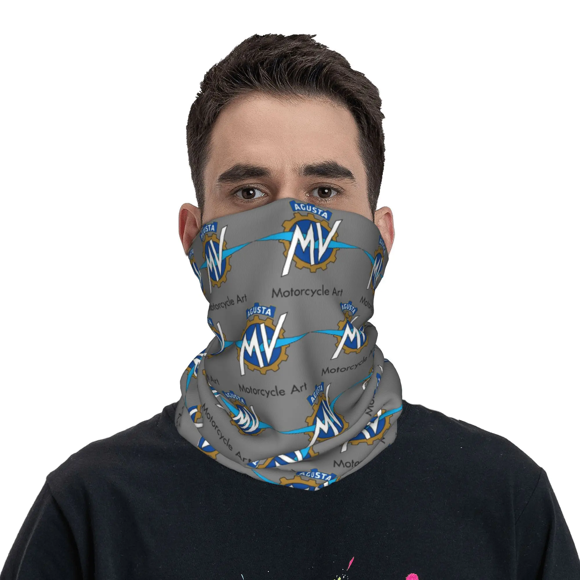 MV Agustas Motorcycle Art Bandana Neck Gaiter for Ski Cycling Men Women Wrap Scarf Balaclava Warmer bandana scarf bandana neck warmer