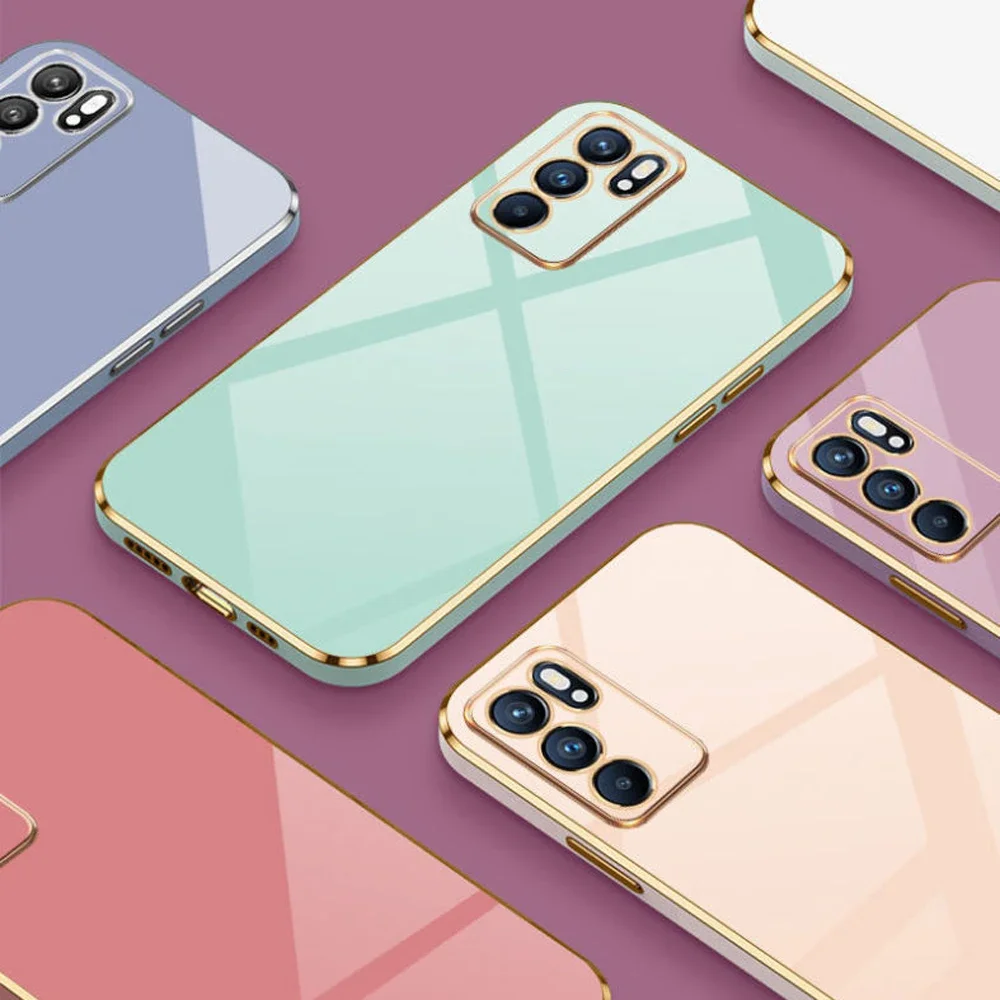 Luxury Square Plating Shockproof Silicone Phone Case - Stylish Back Cover s