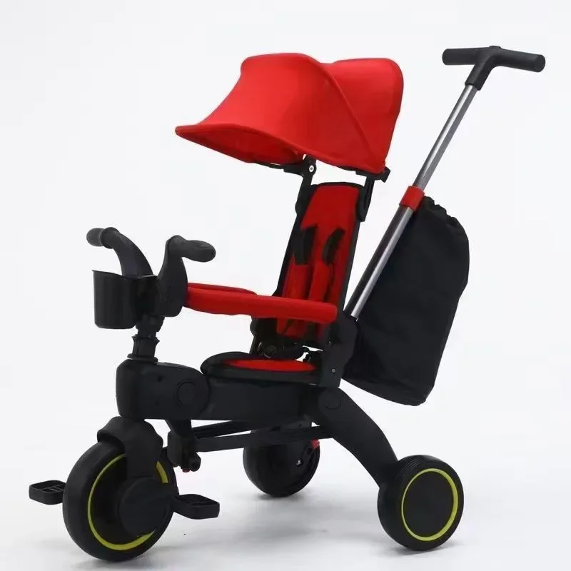 Foldable Baby Stroller Lightweight Baby Pedal Car for 1-5 Years Old Baby Lightweight Portable Boardable Multifunctional Tricycle images - 6