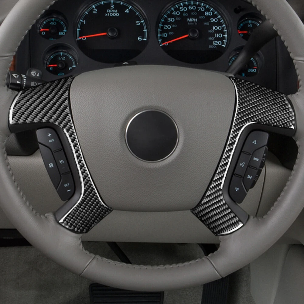 

Elevate Your Car's Interior with a High Quality Carbon Fiber Steering Wheel Button Cover Trim For Sierra 2007 13