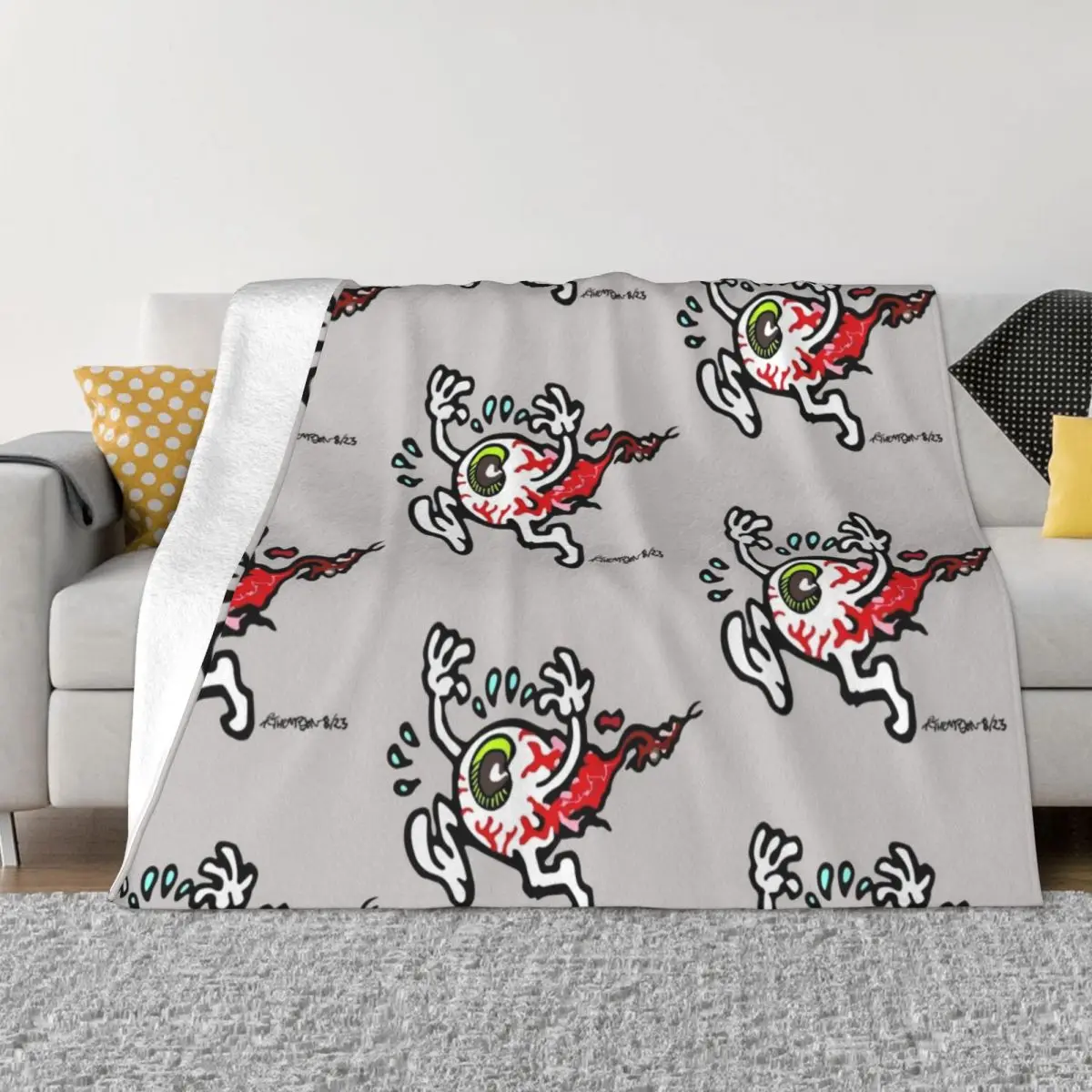 

Eyeball Running Scared from Two Dead Boys Throw Blanket Thin Blankets Sofas Of Decoration Heavy funny gift Blankets