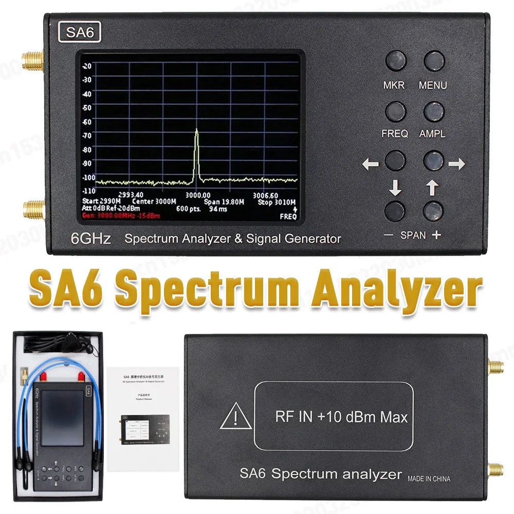 스펙트럼 분석기 및 신호 발생기, SA6, 35-6200MHz, 3.2 인치 스크린 P..