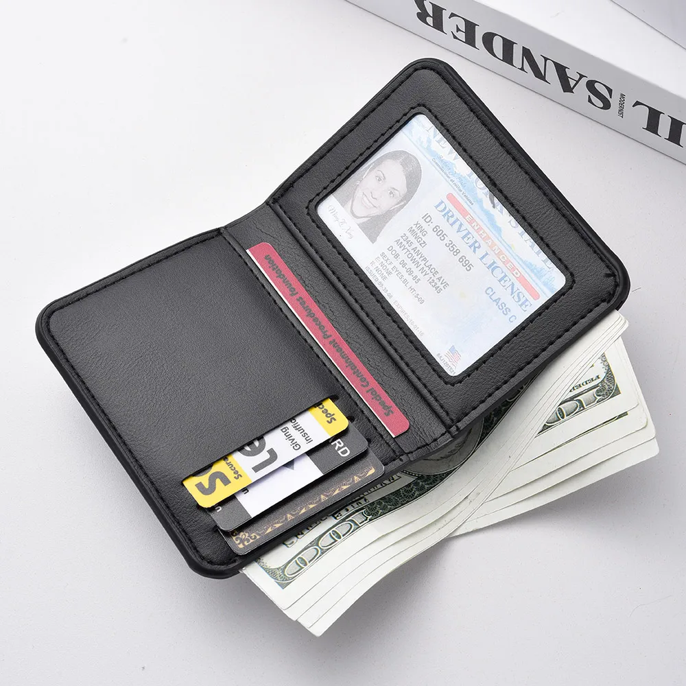 1Pc New Ultra-thin Mini Soft PU Leather Credit Card Wallet Holder Short Vertical High Quality Men’s Wallet Best Sellers In Luggage, Bags