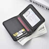 1Pc New Ultra-thin Mini Soft PU Leather Credit Card Wallet Holder Short Vertical High Quality Men's Wallet 5