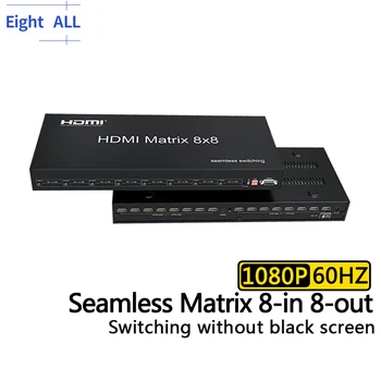 HDMI 심리스 매트릭스 스위처, 8x8 스위치, IR RS232 EDID, 컴퓨터 모니터용 오디오 비디오 스플리터 컨버터 포함, 8 인 8 아웃