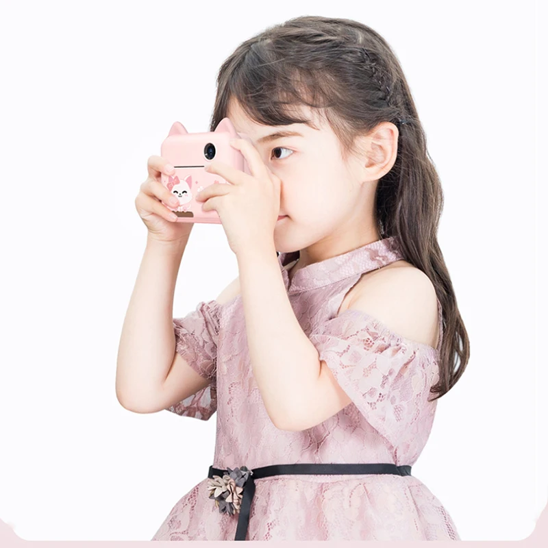 Mini Photo Printer Kids Print Camera 1080P HD Video Photo Camera 32GB Card and Printing Paper Digital Camera