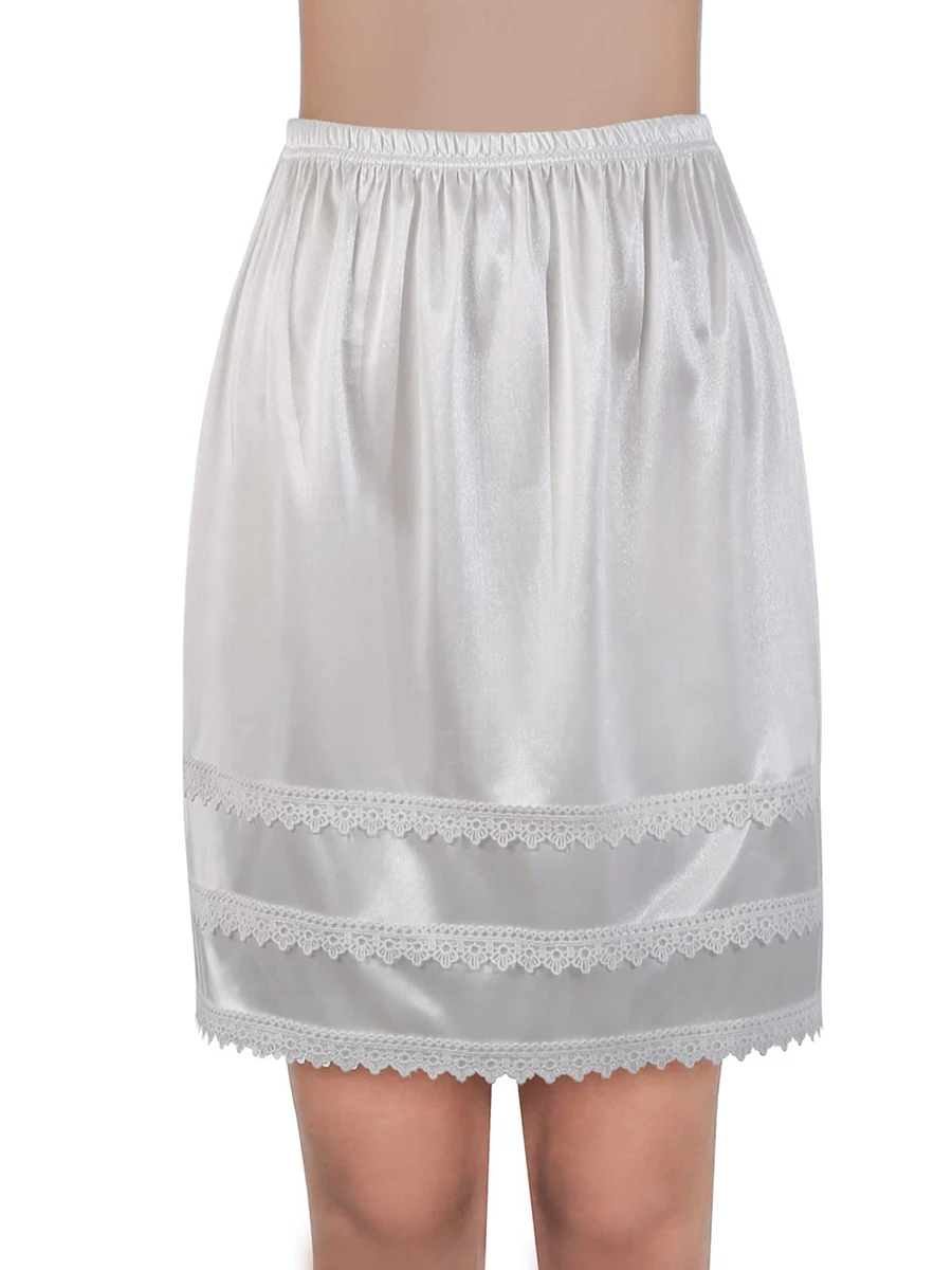 LaceHalfSlipsForWomenSatinSkirtUnderAntistaticHalfSlip