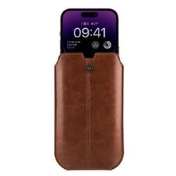 Vintage Crazy Horse Leather Waist Belt Case Bag - Premium Smartphone Cover - iPhone 7 P 8 Plus (Brown)