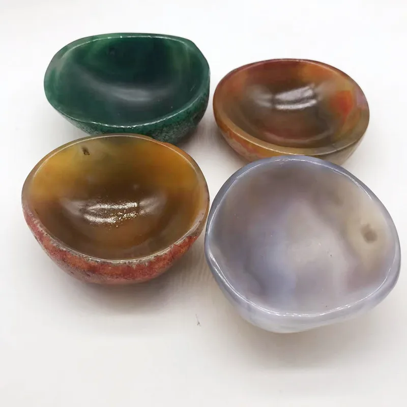 

Natural crystal agate bowlprimary agate free form gemstone handicrafttablewareeralspirit home decoration