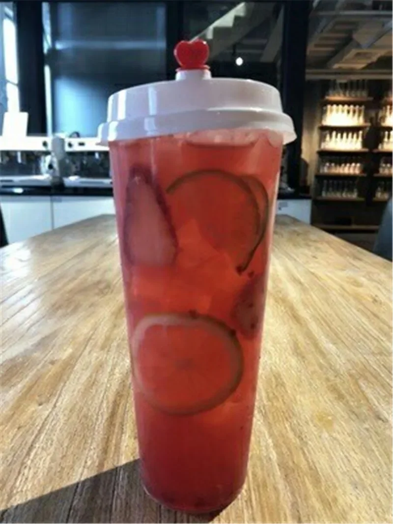 Disposable Transparent Plastic Cup Cold Drink Travel Mug Coffee Juice Tea Cup With Straw Smoothie PVC Juice with Lid 100 pcs plastic cups disposable paper cups