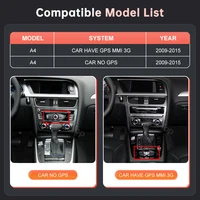 Écran tactile multimédia pour voiture Linux avec CarPlay sans fil pour Audi A4 2009-2015 avec fonction Android Auto Airplay Mirror Link 2