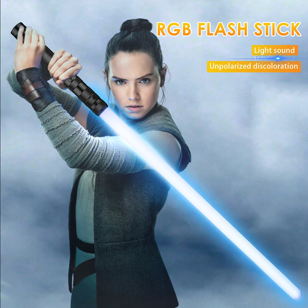 

RGB Lightsaber Metal Handle Variable 7 Color USB Charging With Hitting Sound Effect FX Duel Laser Sword Light Saber for Toy Gift